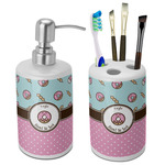 Donuts Ceramic Bathroom Accessories Set (Personalized)