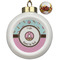 Donuts Ceramic Christmas Ornament - Poinsettias (Front View)