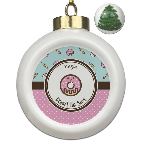 Custom Donuts Ceramic Ball Ornament - Christmas Tree (Personalized)