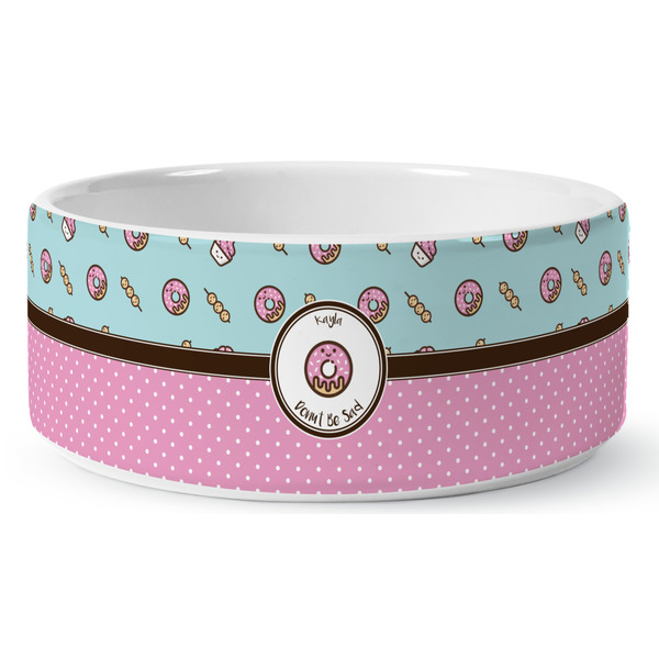 Donuts Ceramic Dog Bowl - Medium - Front
