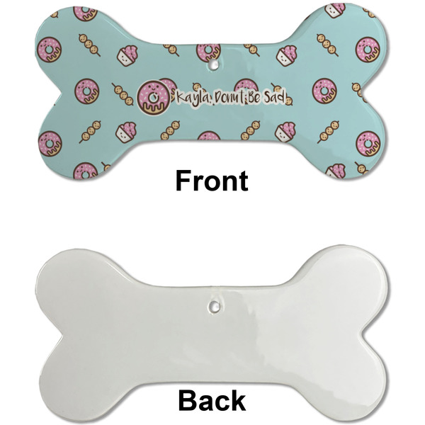 Donuts Ceramic Flat Ornament - Bone Front & Back Single Print (APPROVAL)