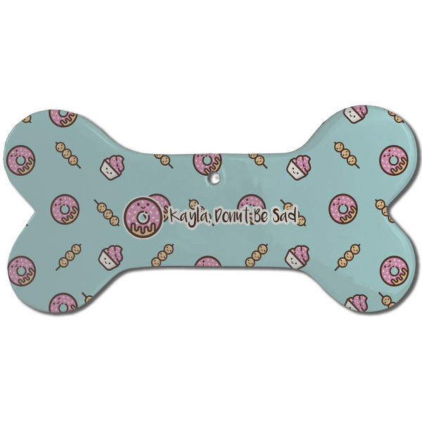 Donuts Ceramic Flat Ornament - Bone Front