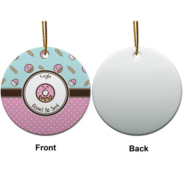Donuts Ceramic Flat Ornament - Circle Front & Back (APPROVAL)