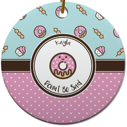 Donuts Round Ceramic Ornament w/ Name or Text