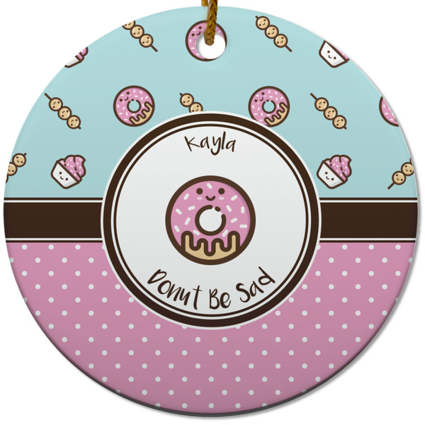 Donuts Ceramic Flat Ornament - Circle (Front)