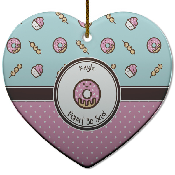 Donuts Ceramic Flat Ornament - Heart (Front)