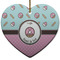 Donuts Heart Ceramic Ornament w/ Name or Text