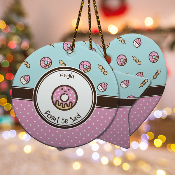 Custom Donuts Ceramic Ornament w/ Name or Text