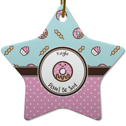 Donuts Star Ceramic Ornament w/ Name or Text