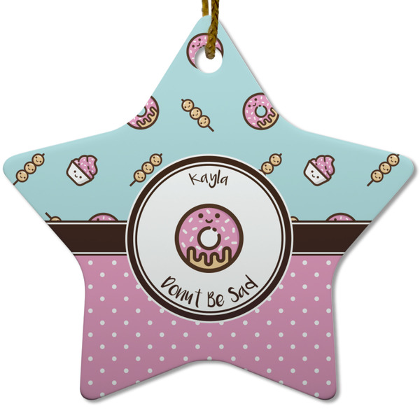 Donuts Ceramic Flat Ornament - Star (Front)