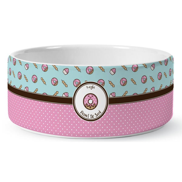 Custom Donuts Ceramic Dog Bowl - Medium (Personalized)