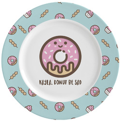Donuts Ceramic Dinner Plates (Set of 4) (Personalized)