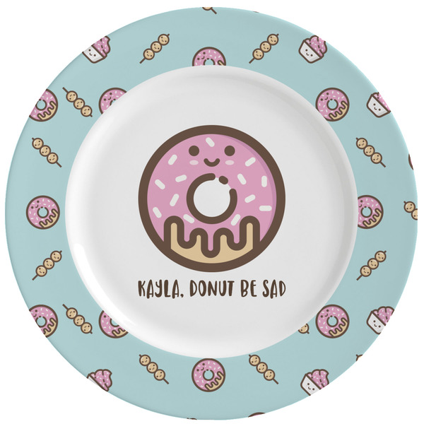 Custom Donuts Ceramic Dinner Plates (Set of 4) (Personalized)