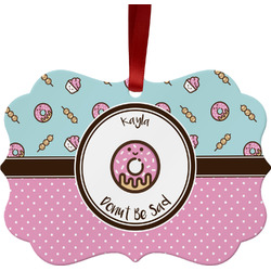 Donuts Metal Frame Ornament - Double Sided w/ Name or Text