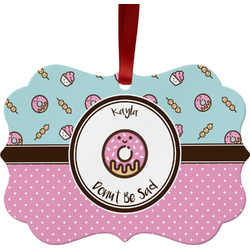 Donuts Metal Frame Ornament - Double Sided w/ Name or Text