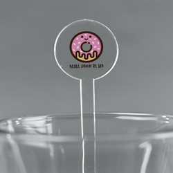 Donuts 7" Round Plastic Stir Sticks - Clear (Personalized)