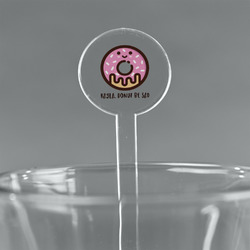 Donuts 5.5" Round Plastic Stir Sticks - Clear (Personalized)
