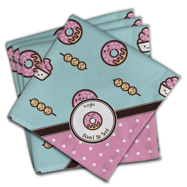 Custom Donuts Cloth Napkins (Set of 4) (Personalized)
