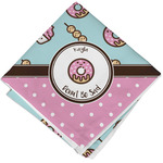 Donuts Cloth Cocktail Napkin - Single w/ Name or Text