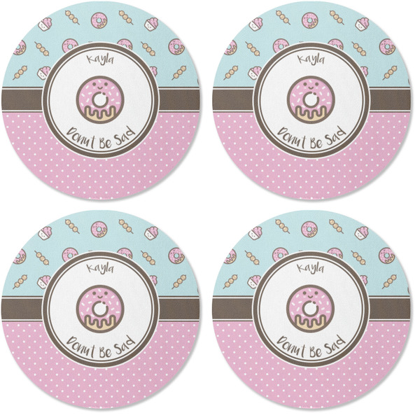 Donuts Coaster Round Rubber Back - Apvl
