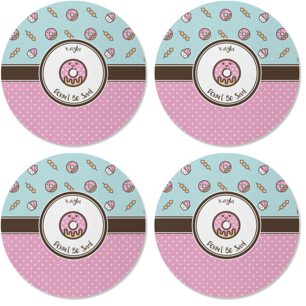 Donuts Coaster Round Rubber Back - Apvl