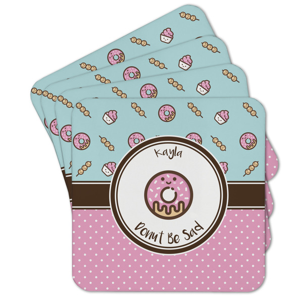 Custom Donuts Cork Coaster - Set of 4 w/ Name or Text