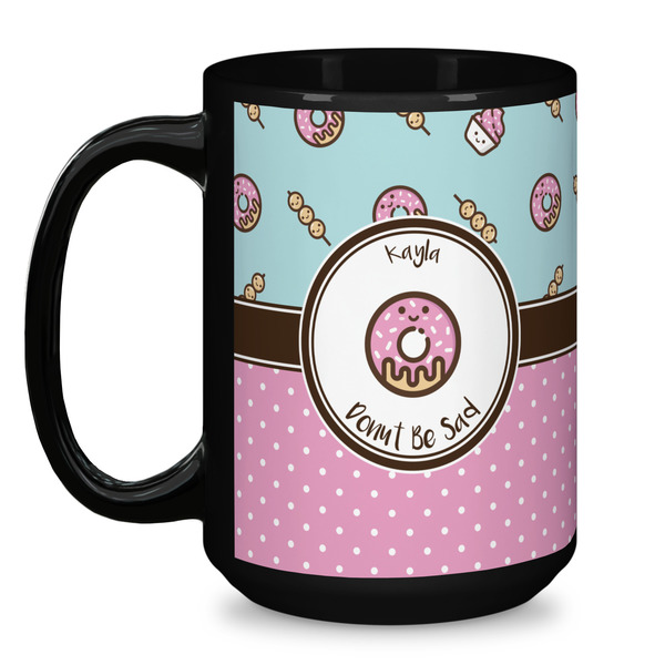 Donuts Coffee Mug - 15 oz - Black