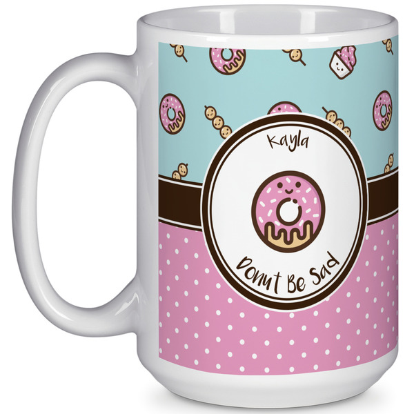 Custom Donuts 15 Oz Coffee Mug - White (Personalized)