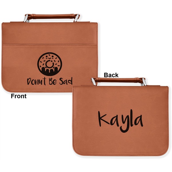 Donuts Cognac Leatherette Bible Covers - Large Double Sided Apvl