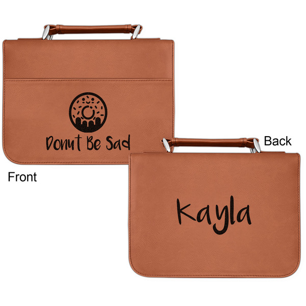 Donuts Cognac Leatherette Bible Covers - Small Double Sided Apvl