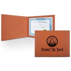 Donuts Leatherette Certificate Holder - Front (Personalized)