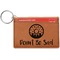 Donuts Cognac Leatherette Keychain ID Holders - Front Credit Card