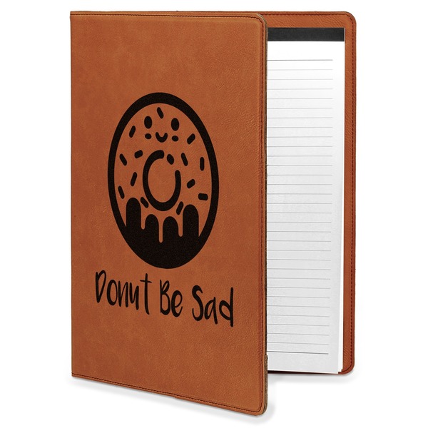 Custom Donuts Leatherette Portfolio with Notepad - Large - Double Sided (Personalized)