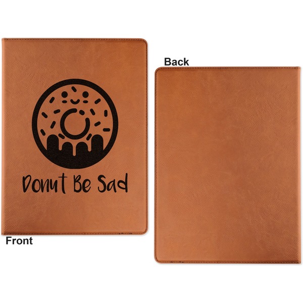 Donuts Cognac Leatherette Portfolios with Notepad - Small - Single Sided- Apvl
