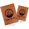Donuts Cognac Leatherette Portfolios with Notepads - Compare Sizes