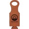 Donuts Cognac Leatherette Wine Totes - Single Front