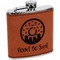 Donuts Cognac Leatherette Wrapped Stainless Steel Flask