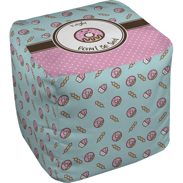 Custom Donuts Cube Pouf Ottoman - 13" (Personalized)