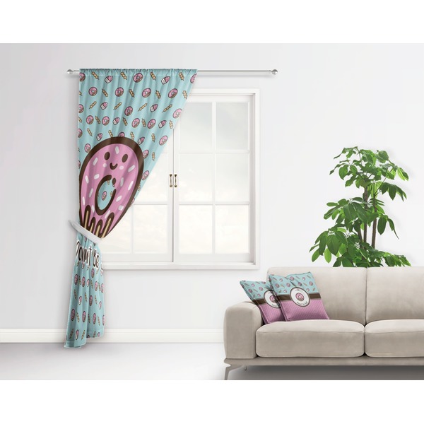 Donuts Curtain With Window and Rod - in Room Matching Pillow