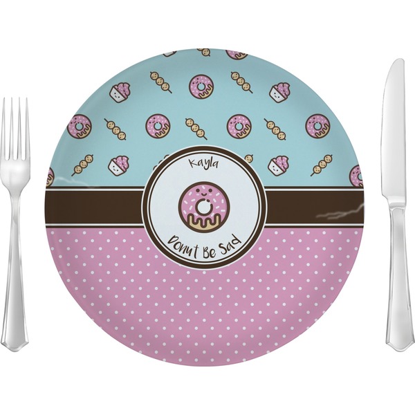 Custom Donuts 10" Glass Lunch / Dinner Plates - Single or Set (Personalized)