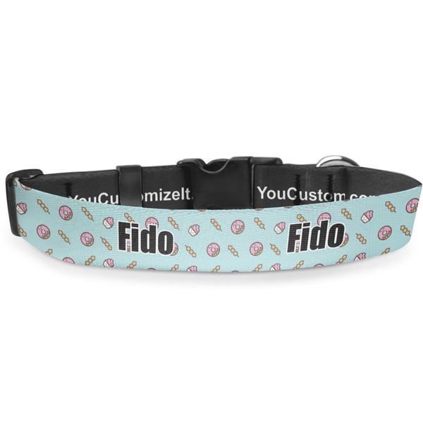 Custom Donuts Deluxe Dog Collar - Medium (11.5" to 17.5") (Personalized)
