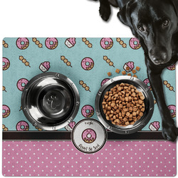 Donuts Dog Food Mat - Large w/ Name or Text