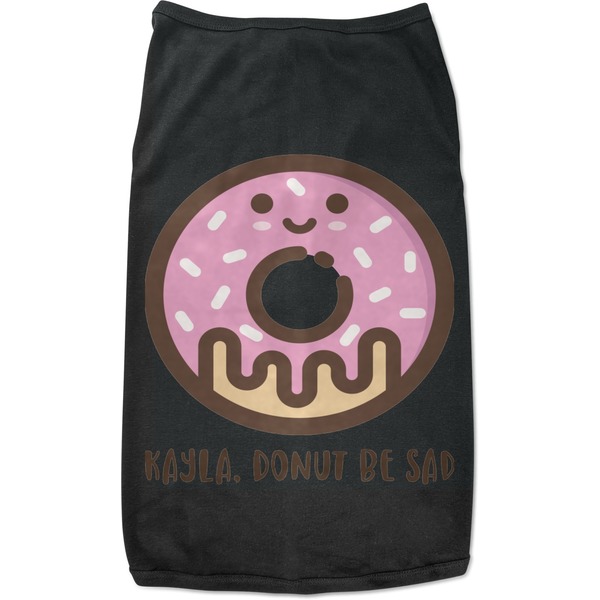 Custom Donuts Black Pet Shirt - M (Personalized)