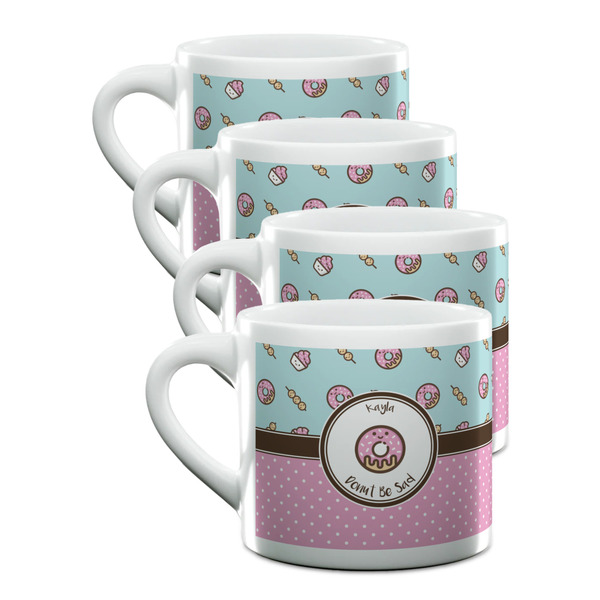 Custom Donuts Double Shot Espresso Cups - Set of 4 (Personalized)