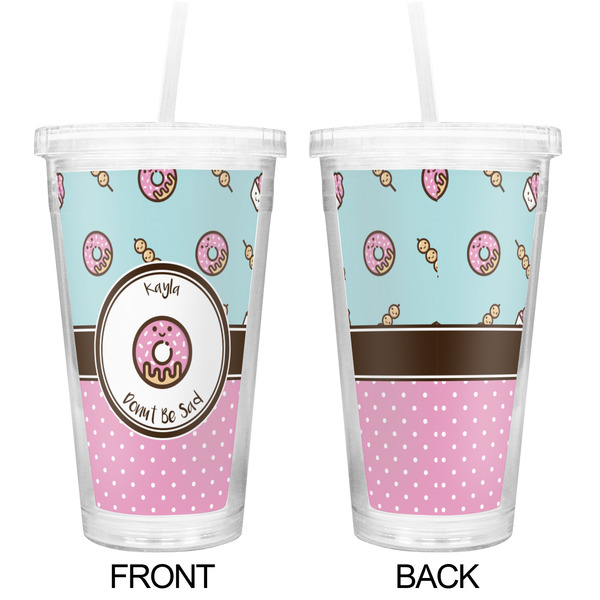 Donuts Double Wall Tumbler with Straw - Approval