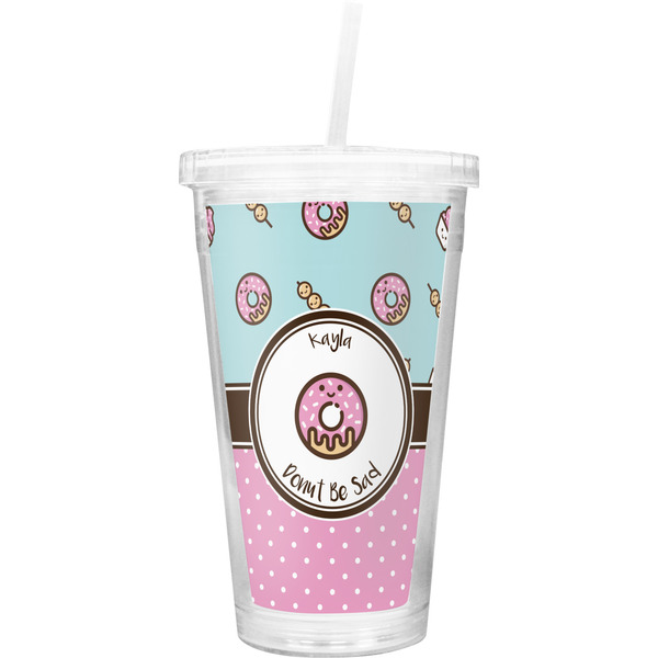 Custom Donuts Double Wall Tumbler with Straw (Personalized)
