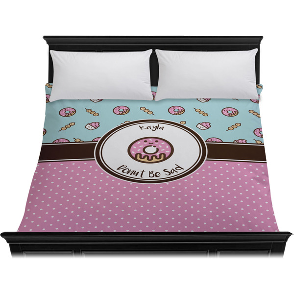 Donuts Duvet Cover - King - On Bed - No Prop