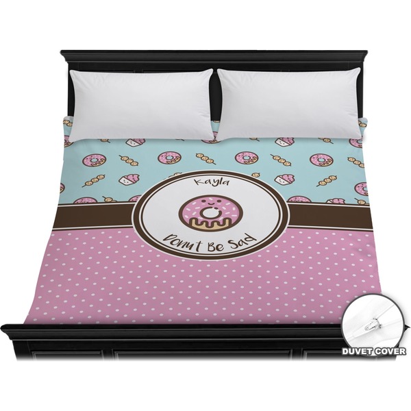 Custom Donuts Duvet Cover - King (Personalized)
