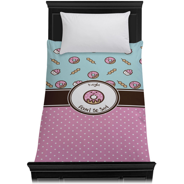 Donuts Duvet Cover - Twin - On Bed - No Prop