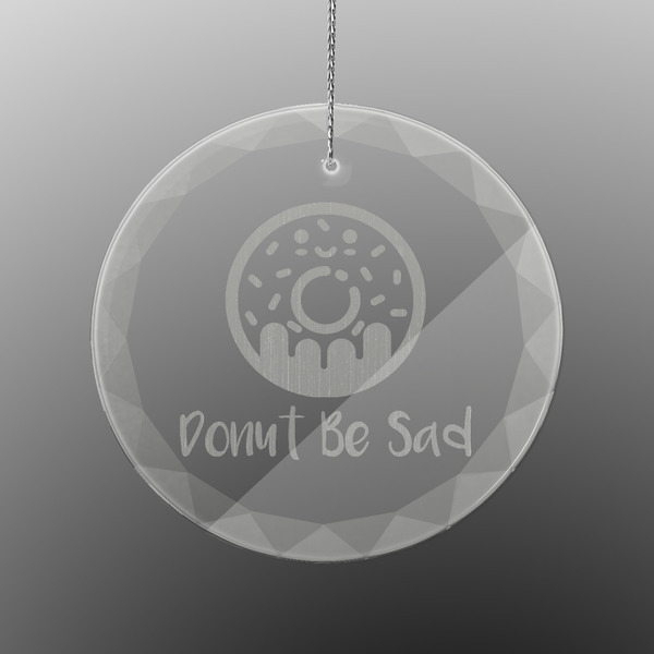 Custom Donuts Engraved Glass Ornament - Round (Personalized)